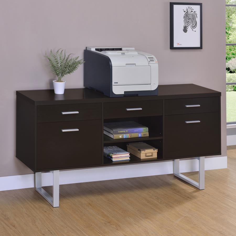 Lawtey 5-drawer Home Office Storage Credenza Cappuccino view 2