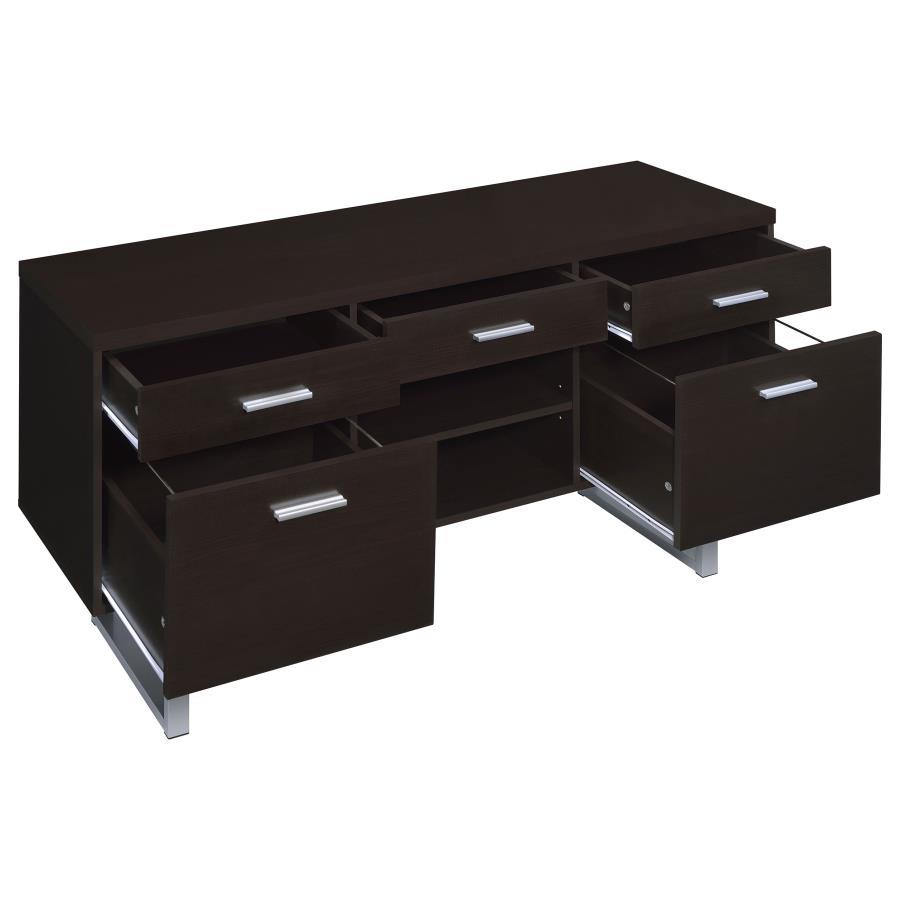 Lawtey 5-drawer Home Office Storage Credenza Cappuccino view 3