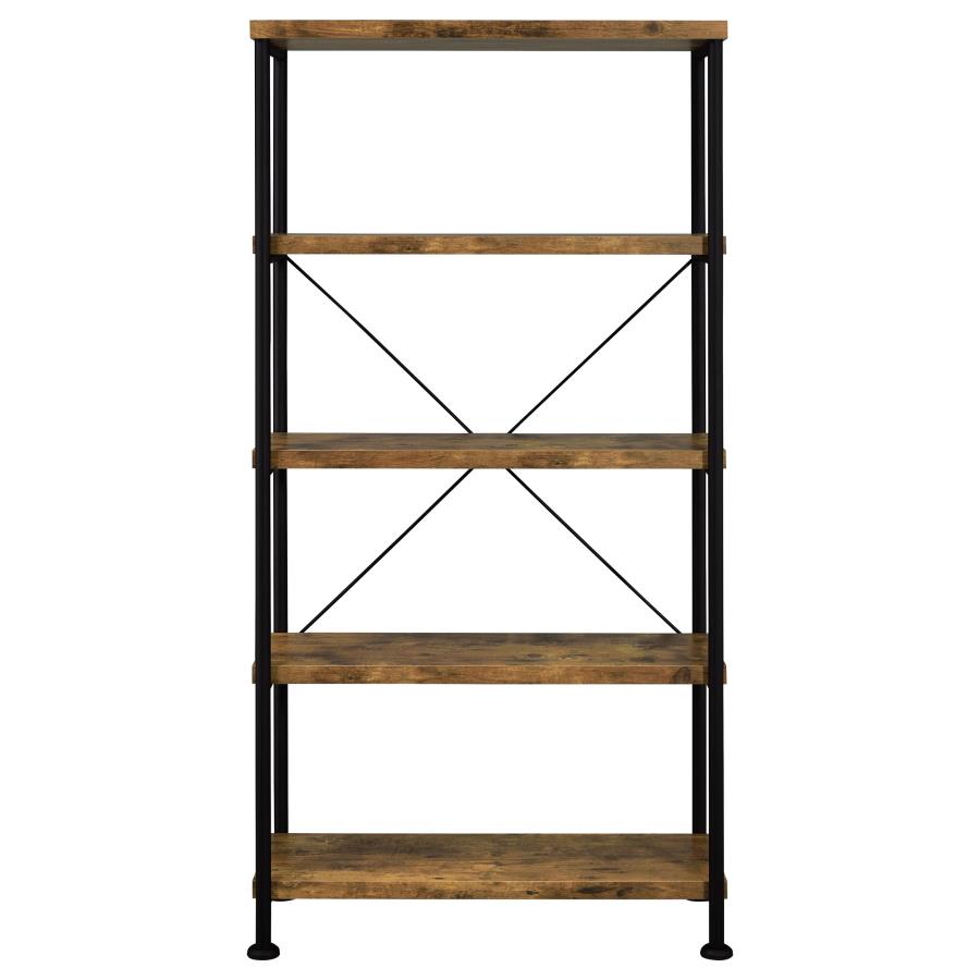 Analiese 63-inch 4-shelf Bookshelf Rustic Nutmeg view 3