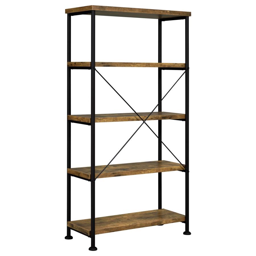 Analiese 63-inch 4-shelf Bookshelf Rustic Nutmeg view 5
