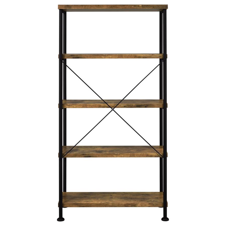 Analiese 63-inch 4-shelf Bookshelf Rustic Nutmeg view 6