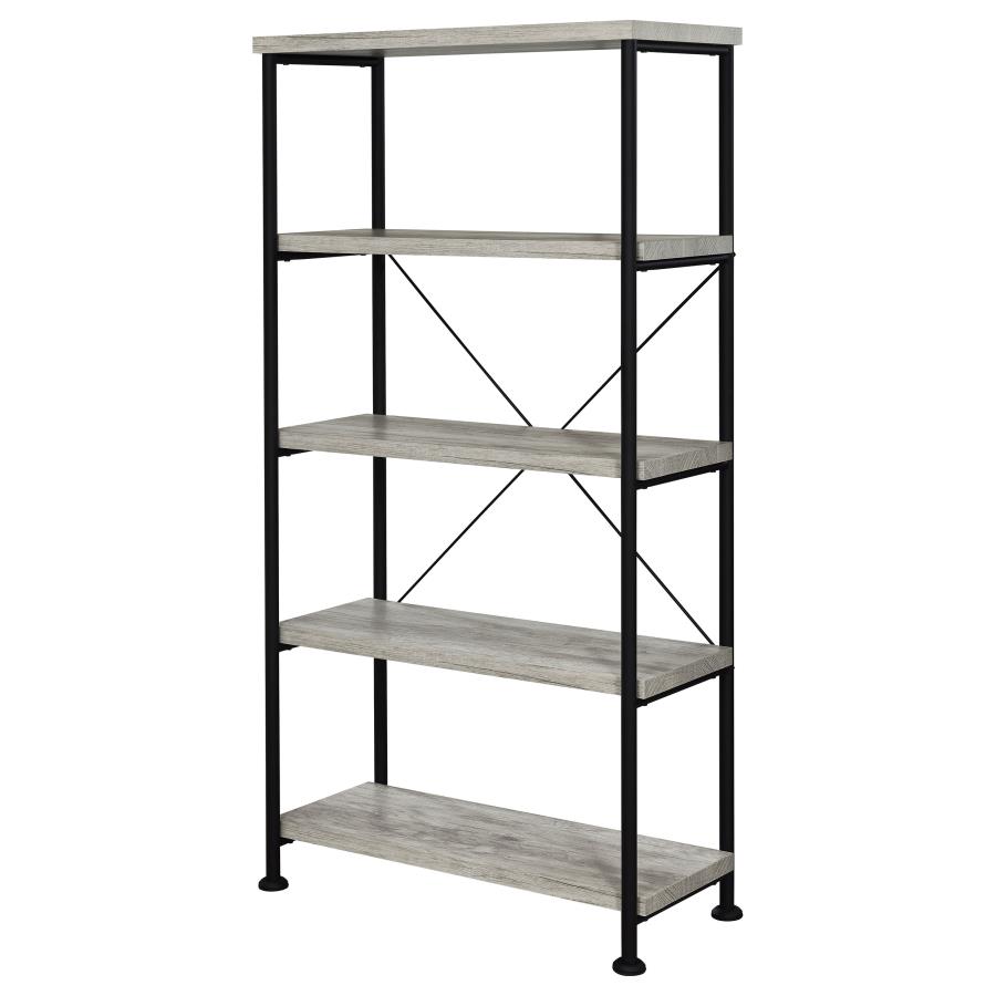 Analiese 63-inch 4-shelf Bookshelf Grey Driftwood view 4