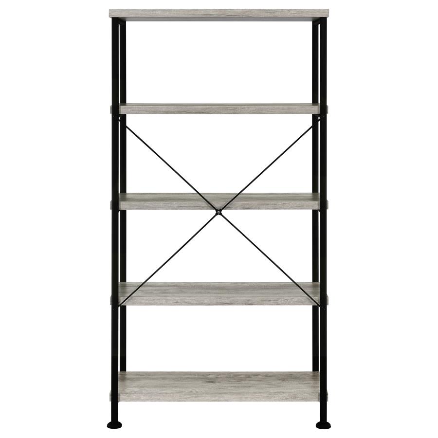 Analiese 63-inch 4-shelf Bookshelf Grey Driftwood view 6
