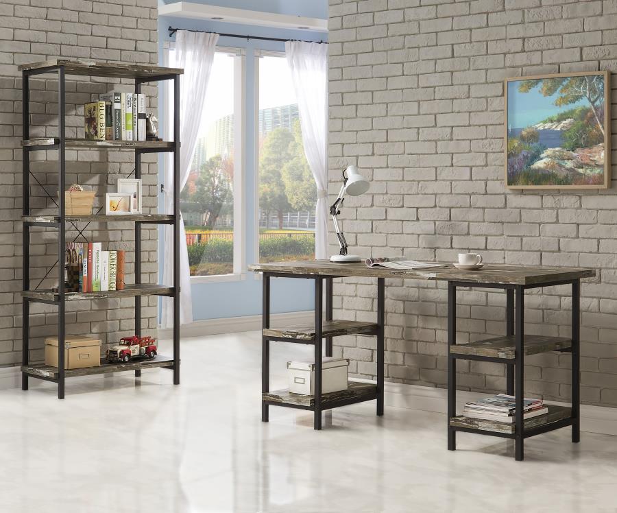 Kemper 59-inch 4-shelf Writing Desk Weathered Brown view 5