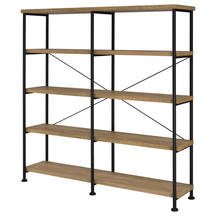 Analiese 63-inch 4-shelf Double Bookshelf Mango view 4