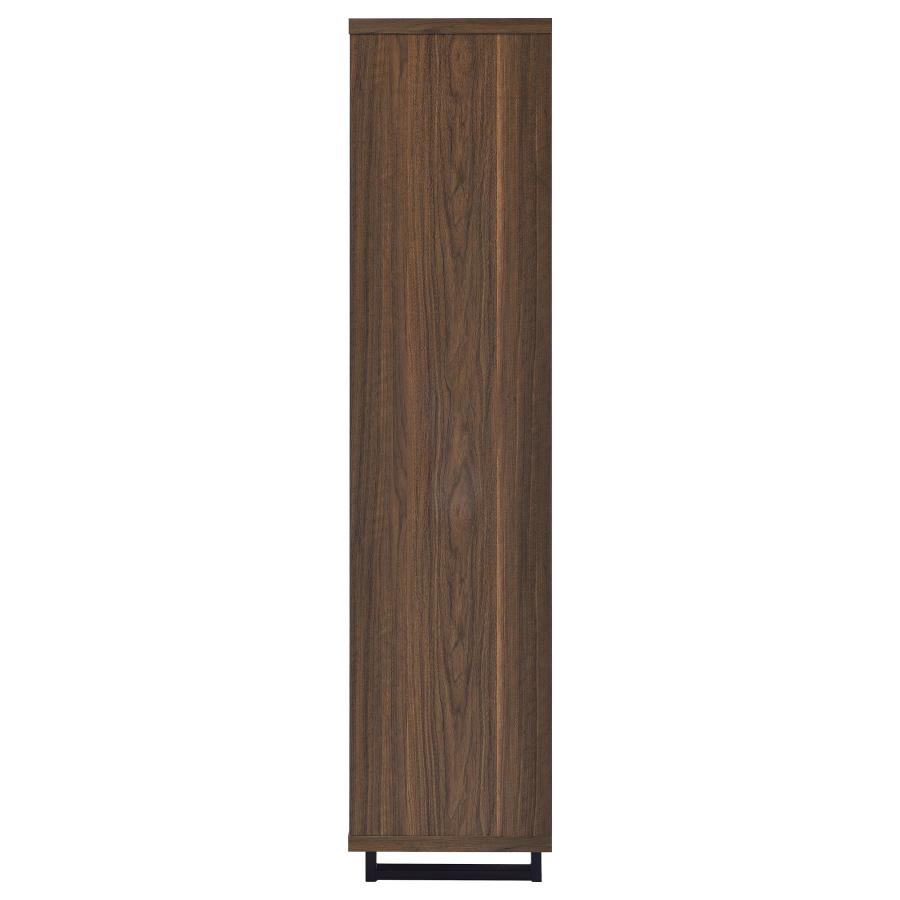 Maddox 71-inch 3-shelf Cabinet Bookcase Walnut view 6