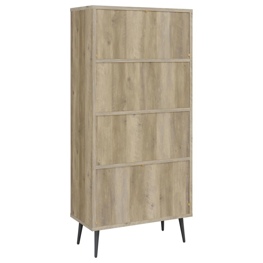Maeve 70-inch 3-shelf Bookcase with Drawers Distressed Pine view 7