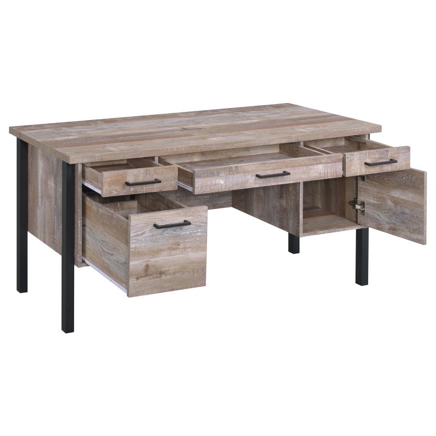 Samson 60-inch 4-drawer Office Computer Desk Weathered Oak view 3