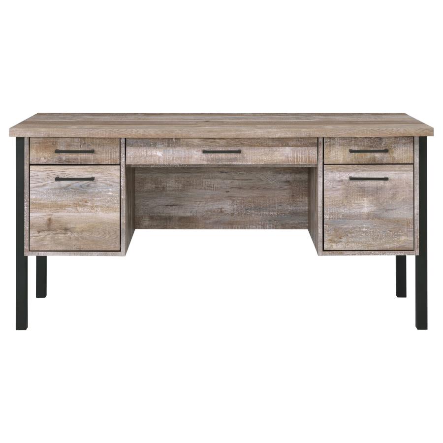 Samson 60-inch 4-drawer Office Computer Desk Weathered Oak view 4