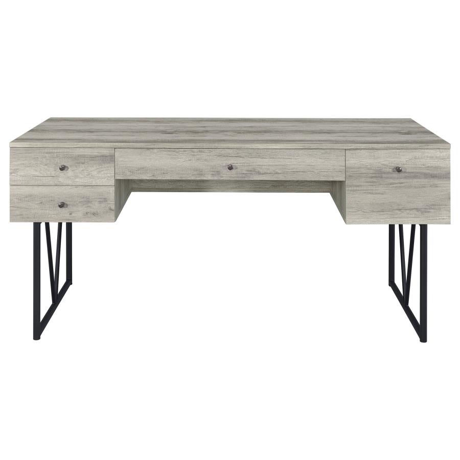 Analiese 63-inch 4-drawer Writing Desk Grey Driftwood view 5
