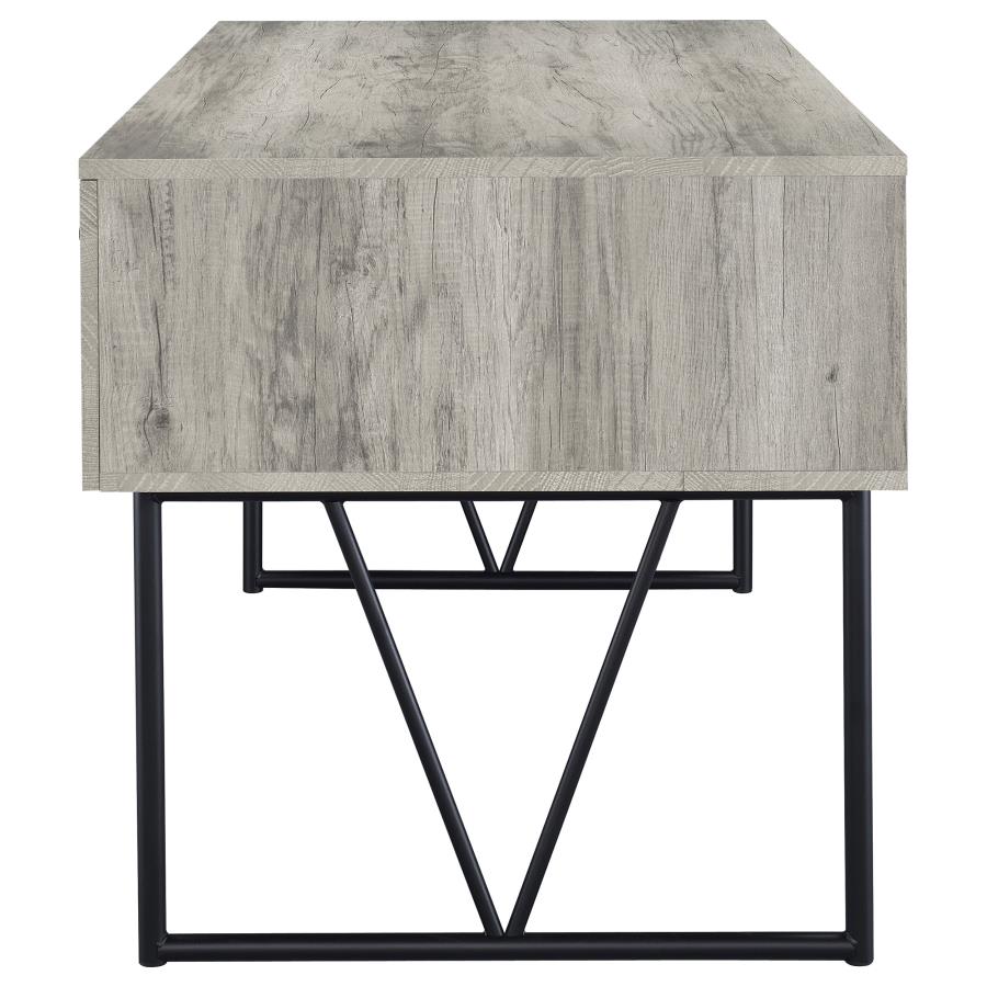 Analiese 63-inch 4-drawer Writing Desk Grey Driftwood view 6