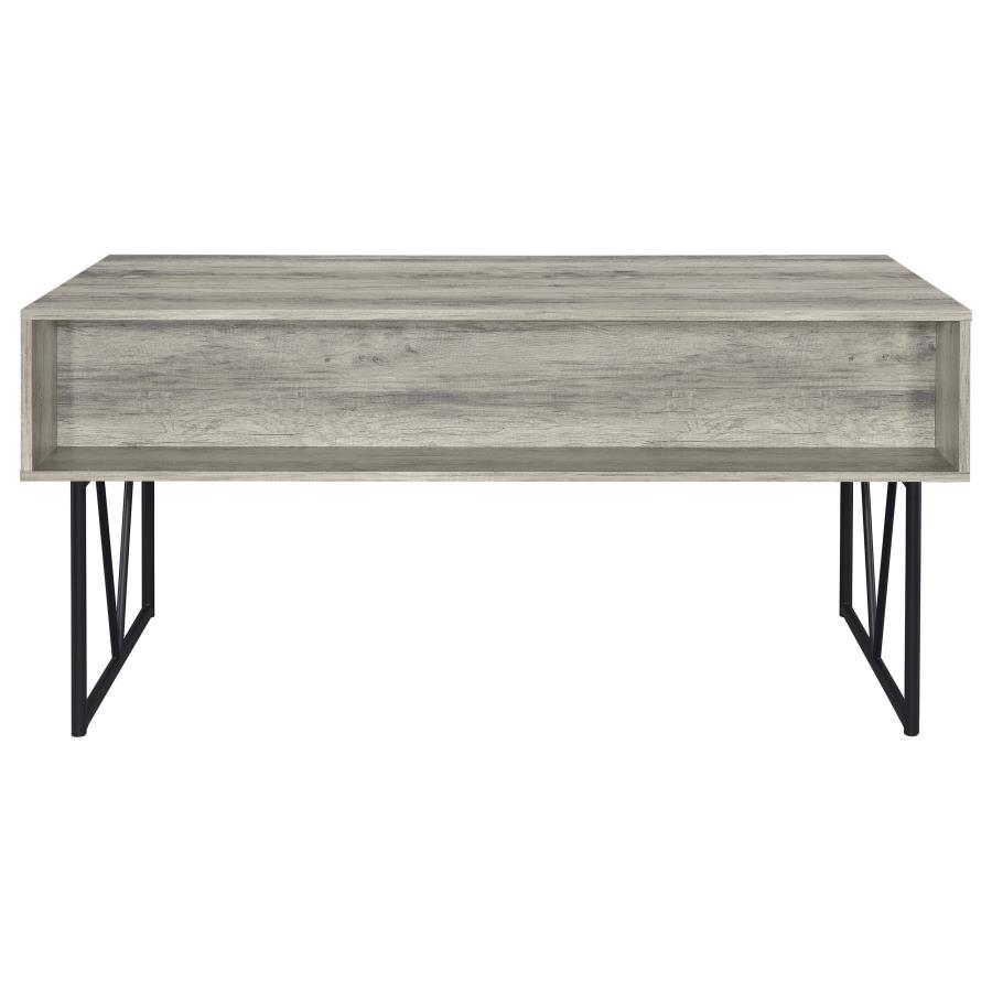 Analiese 63-inch 4-drawer Writing Desk Grey Driftwood view 7