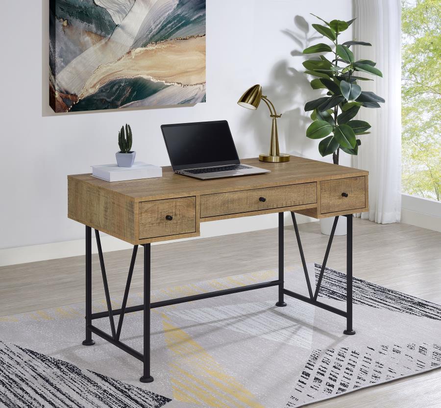 Analiese 47-inch 3-drawer Writing Desk Mango view 2