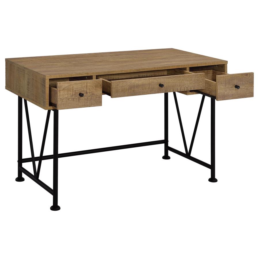 Analiese 47-inch 3-drawer Writing Desk Mango view 3