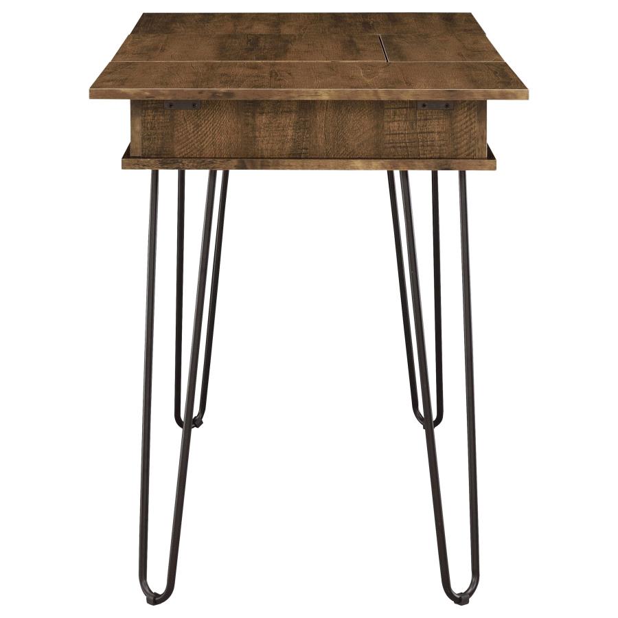 Sheeran 47-inch Writing Desk with Storage Rustic Amber view 6
