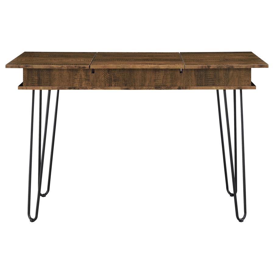 Sheeran 47-inch Writing Desk with Storage Rustic Amber view 4