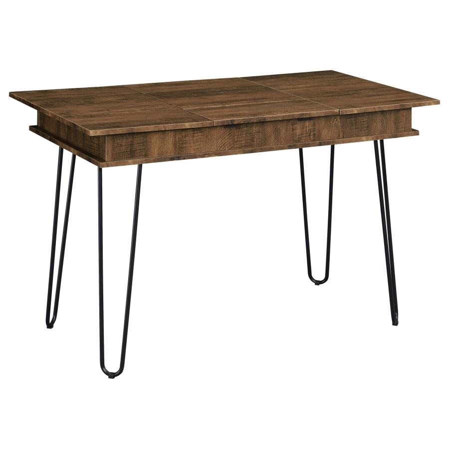 Sheeran 47-inch Writing Desk with Storage Rustic Amber view 6