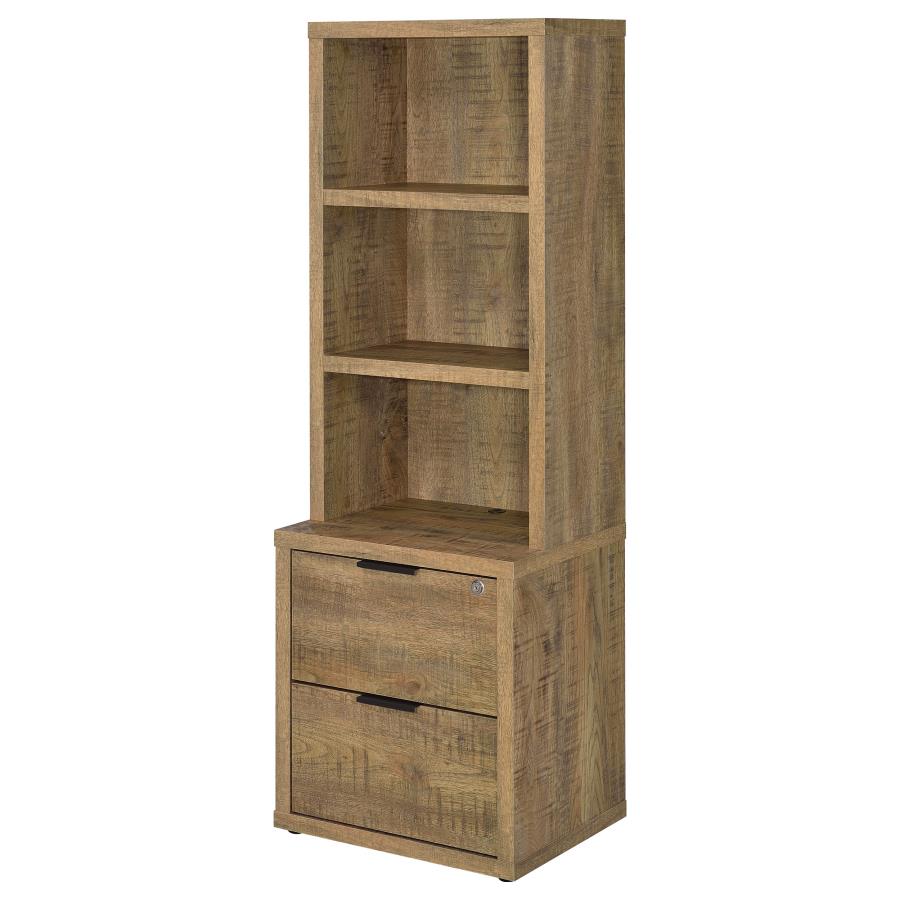 Westpark 3-shelf Bookcase USB and Lockable Drawer Mango view 5