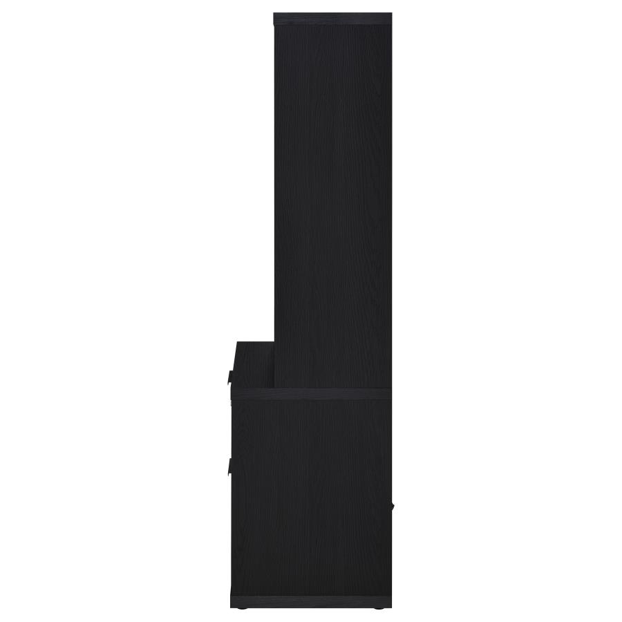 Westpark 3-shelf Bookcase USB and Lockable Drawer Black view 6