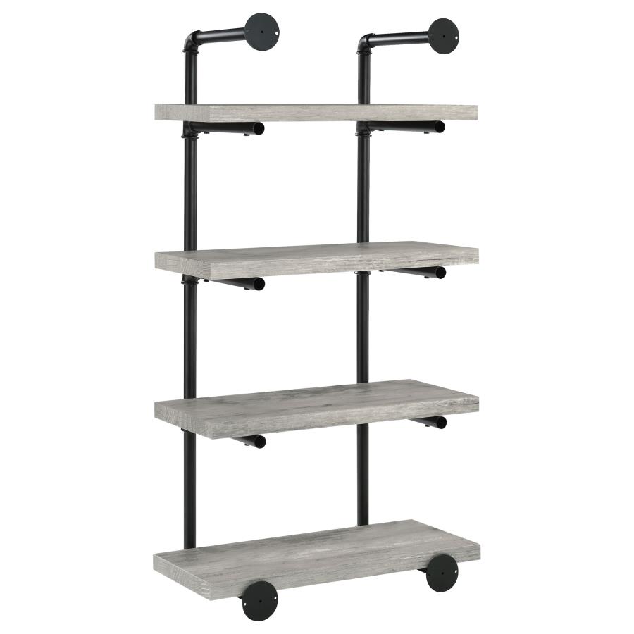 Elmcrest 24-inch 4-shelf Wall Bookshelf Grey Driftwood view 6