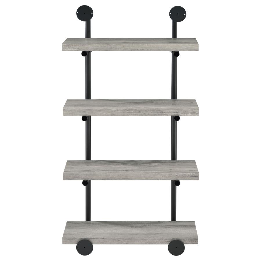 Elmcrest 24-inch 4-shelf Wall Bookshelf Grey Driftwood view 7