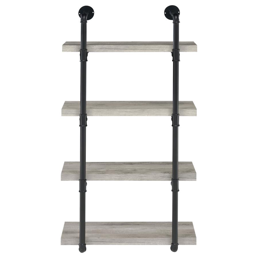 Elmcrest 24-inch 4-shelf Wall Bookshelf Grey Driftwood view 2
