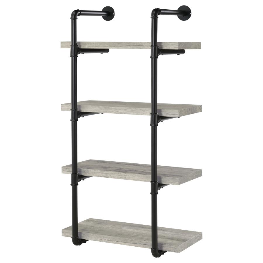 Elmcrest 24-inch 4-shelf Wall Bookshelf Grey Driftwood view 3