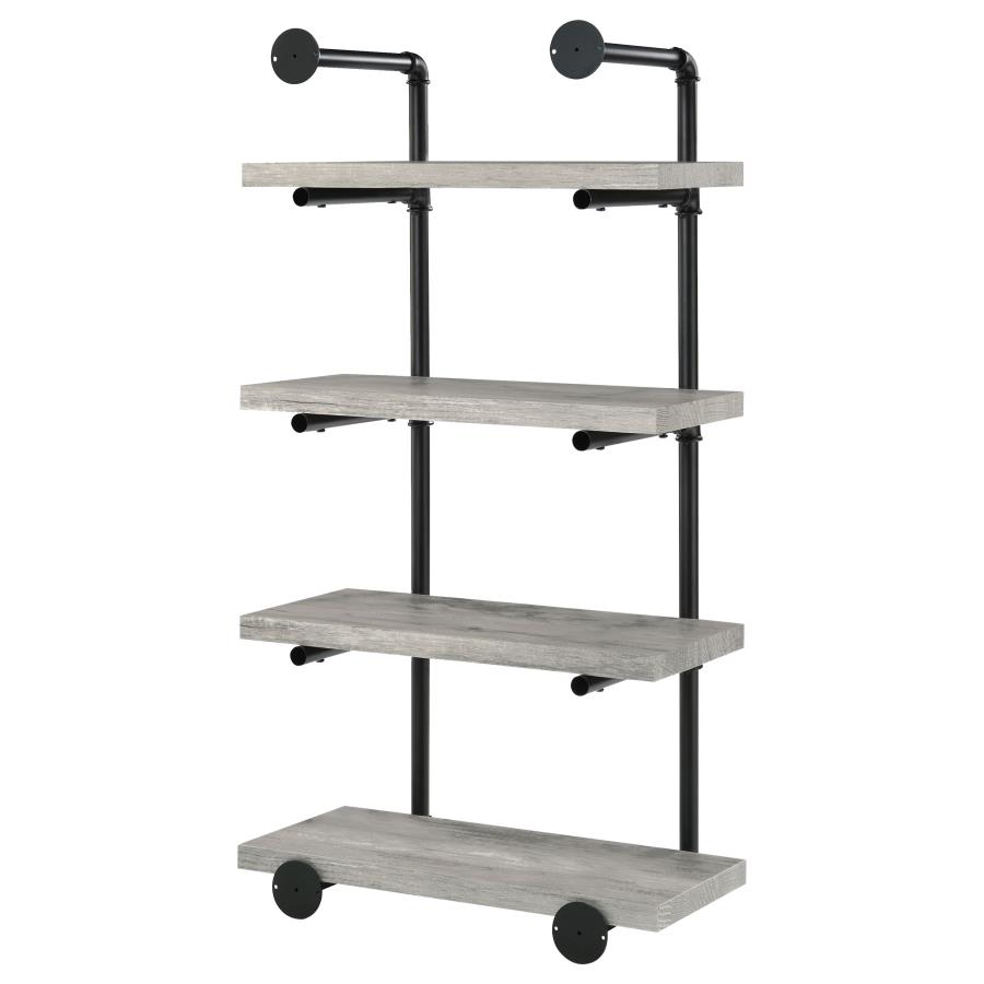 Elmcrest 24-inch 4-shelf Wall Bookshelf Grey Driftwood view 7