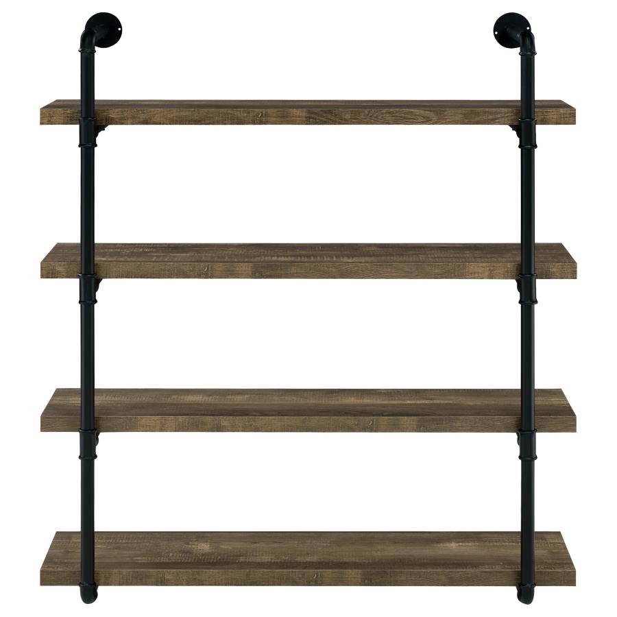 Elmcrest 39-inch 4-shelf Wall Bookshelf Rustic Oak view 3