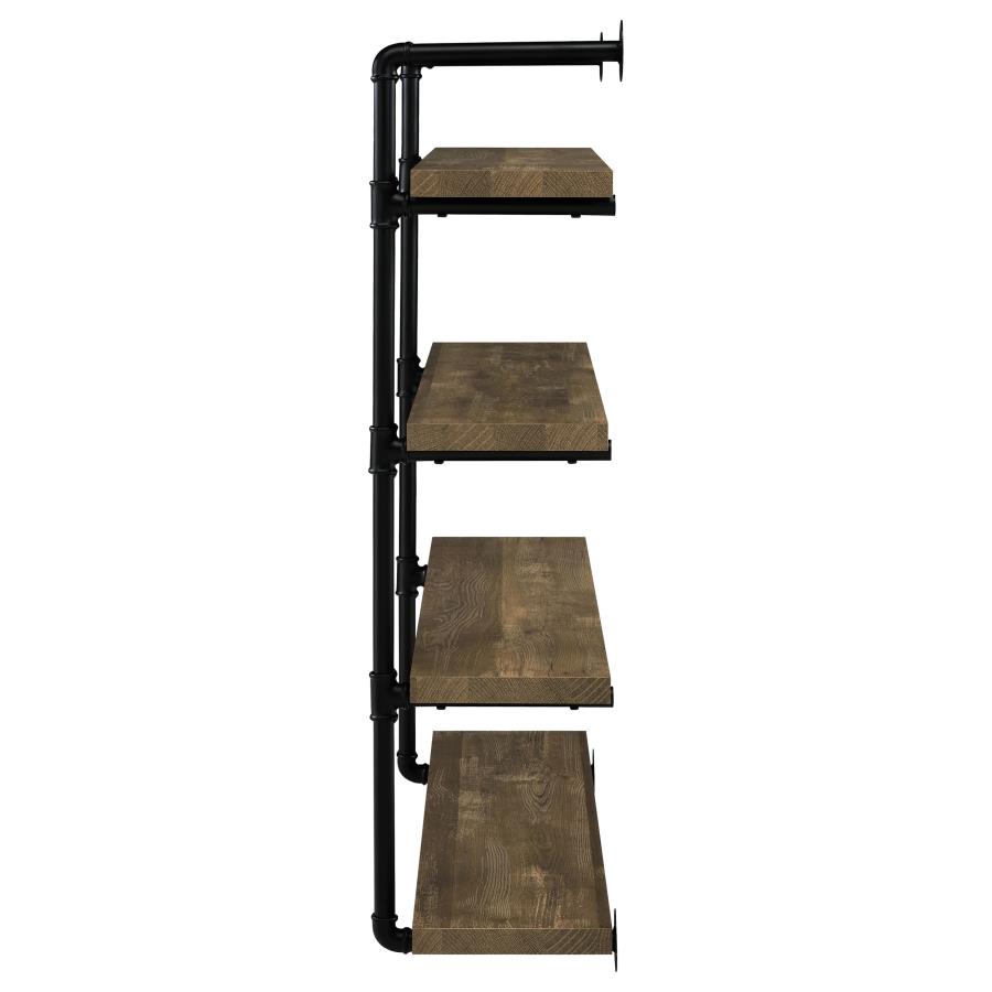 Elmcrest 39-inch 4-shelf Wall Bookshelf Rustic Oak view 4