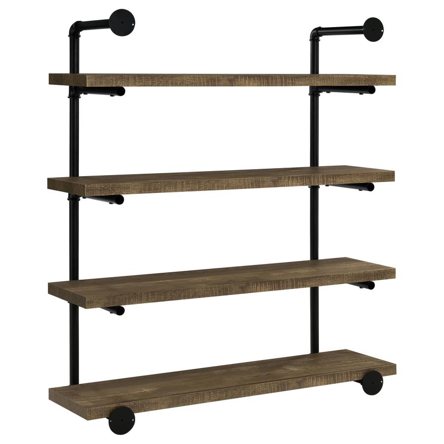 Elmcrest 39-inch 4-shelf Wall Bookshelf Rustic Oak view 5