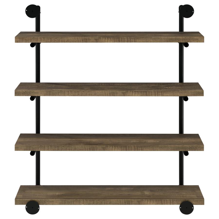Elmcrest 39-inch 4-shelf Wall Bookshelf Rustic Oak view 6