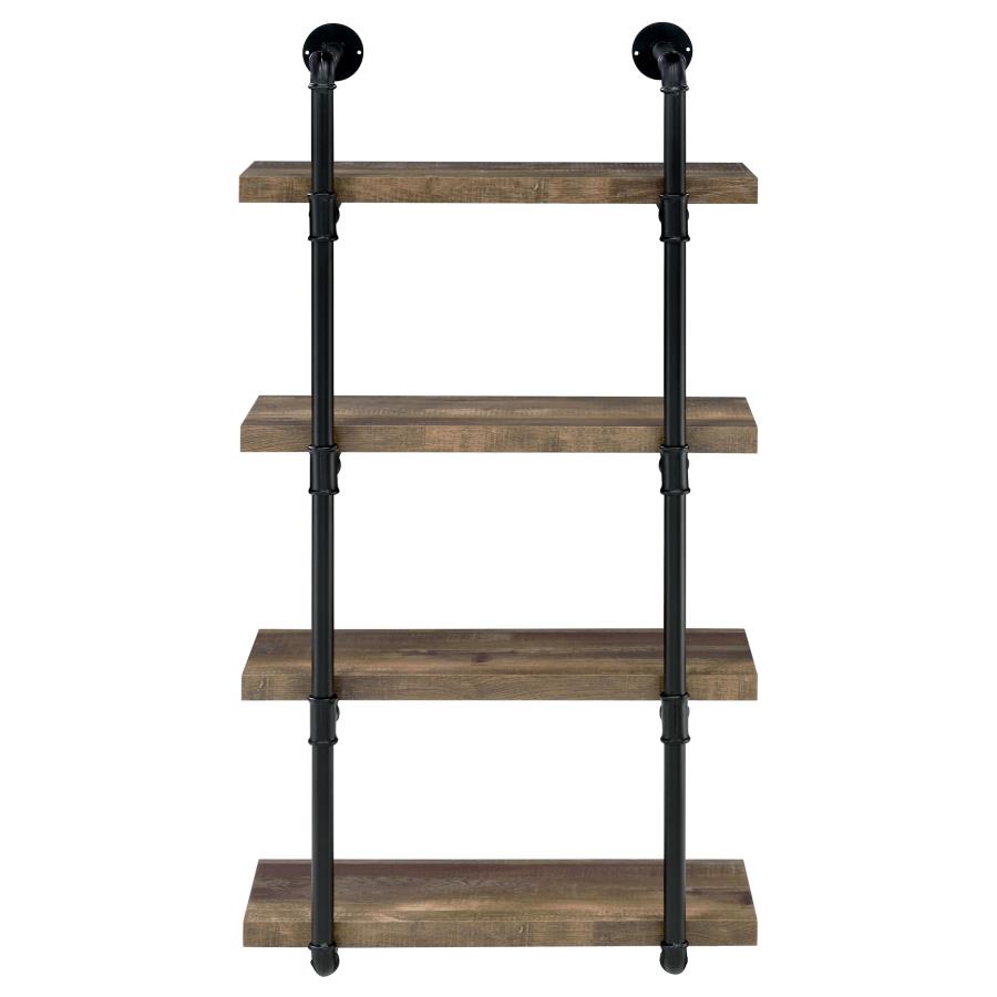 Elmcrest 24-inch 4-shelf Wall Bookshelf Rustic Oak view 3
