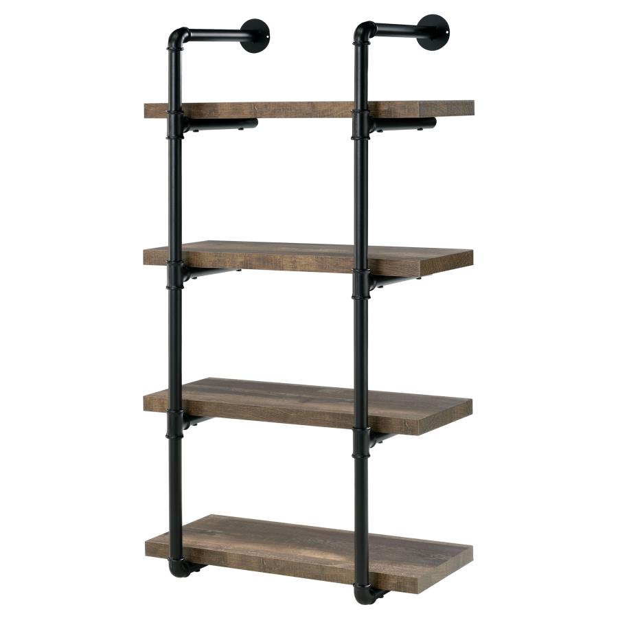 Elmcrest 24-inch 4-shelf Wall Bookshelf Rustic Oak view 4