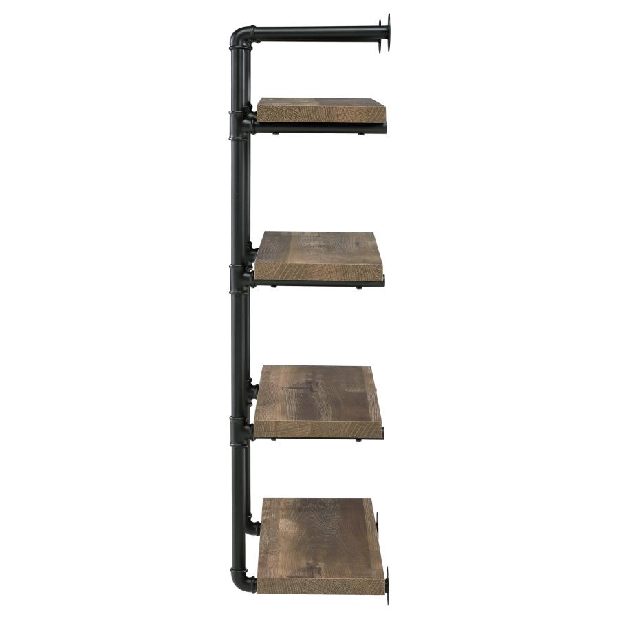 Elmcrest 24-inch 4-shelf Wall Bookshelf Rustic Oak view 5