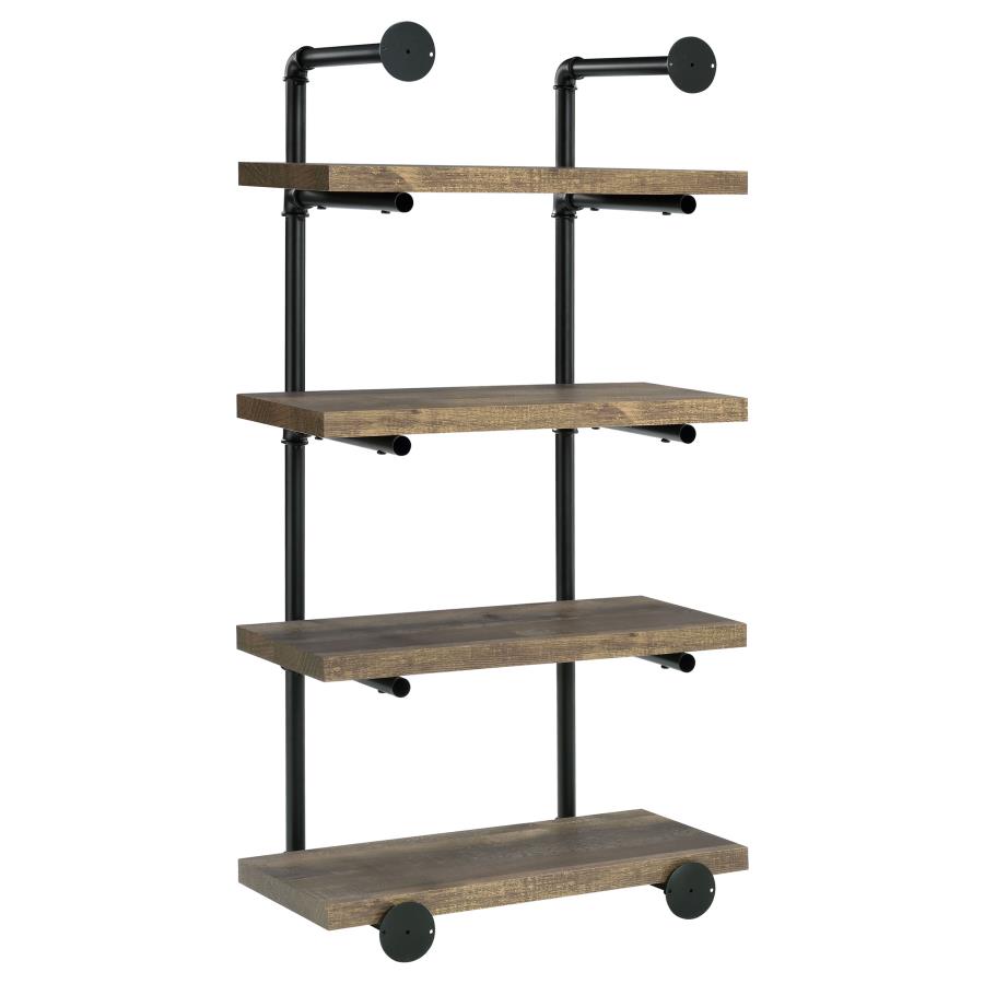 Elmcrest 24-inch 4-shelf Wall Bookshelf Rustic Oak view 6