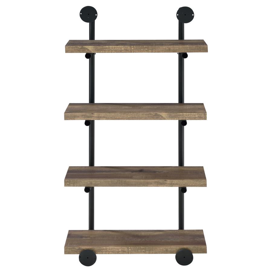 Elmcrest 24-inch 4-shelf Wall Bookshelf Rustic Oak view 7