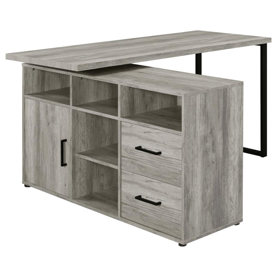 Hertford 59-inch L-Shape Computer Desk Grey Driftwood view 4