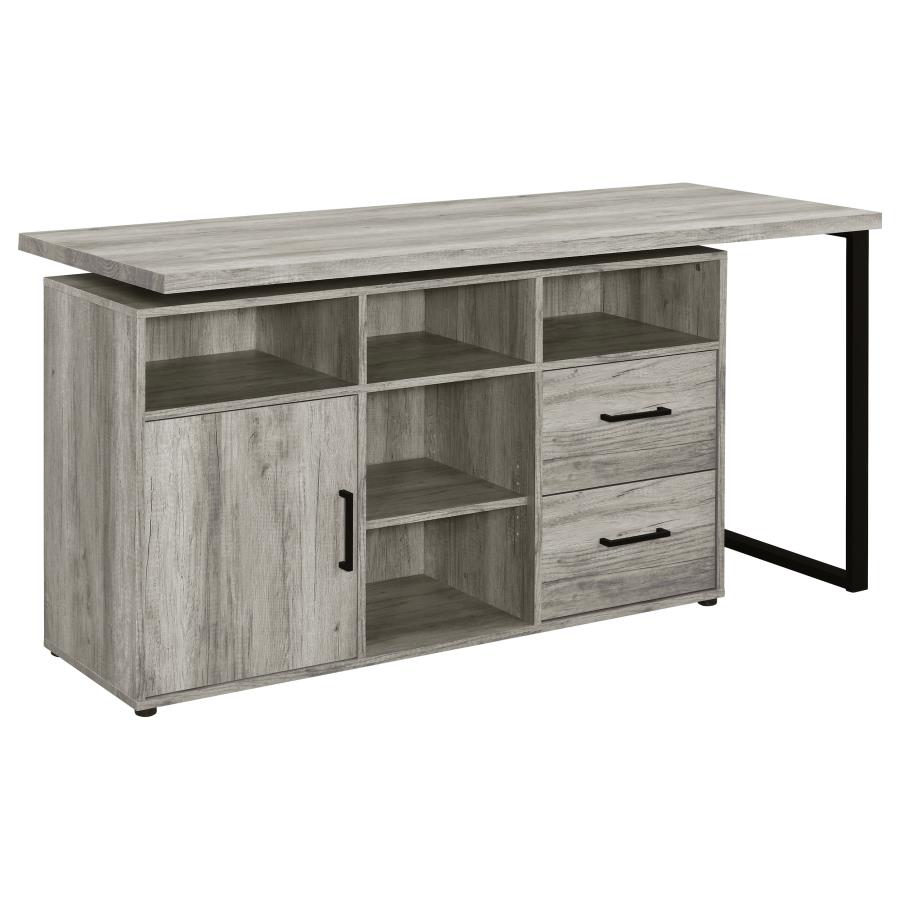 Hertford 59-inch L-Shape Computer Desk Grey Driftwood view 5