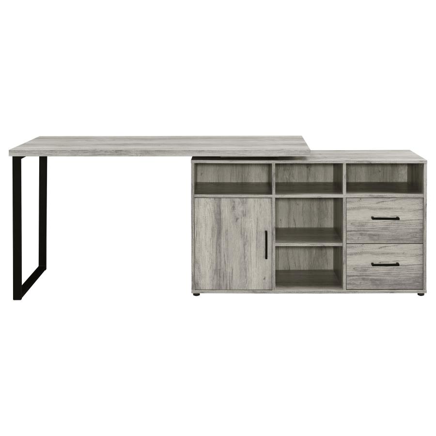 Hertford 59-inch L-Shape Computer Desk Grey Driftwood view 7