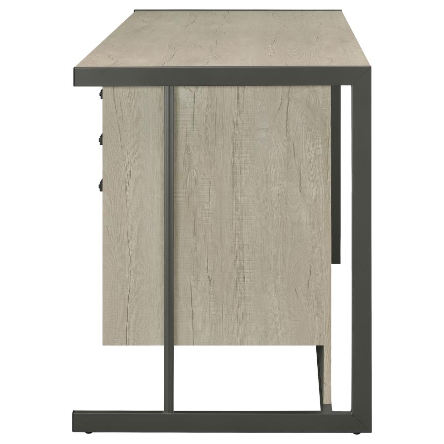 Loomis 60-inch 4-drawer Computer Desk Whitewashed Grey view 5