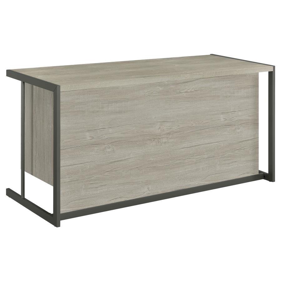 Loomis 60-inch 4-drawer Computer Desk Whitewashed Grey view 6