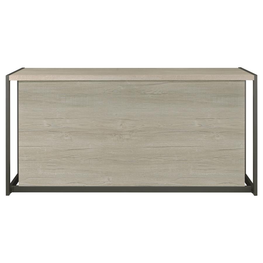 Loomis 60-inch 4-drawer Computer Desk Whitewashed Grey view 7