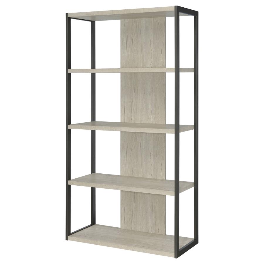 Loomis 72-inch 4-shelf Bookshelf Whitewashed Grey view 4