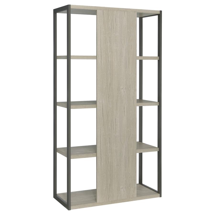 Loomis 72-inch 4-shelf Bookshelf Whitewashed Grey view 6