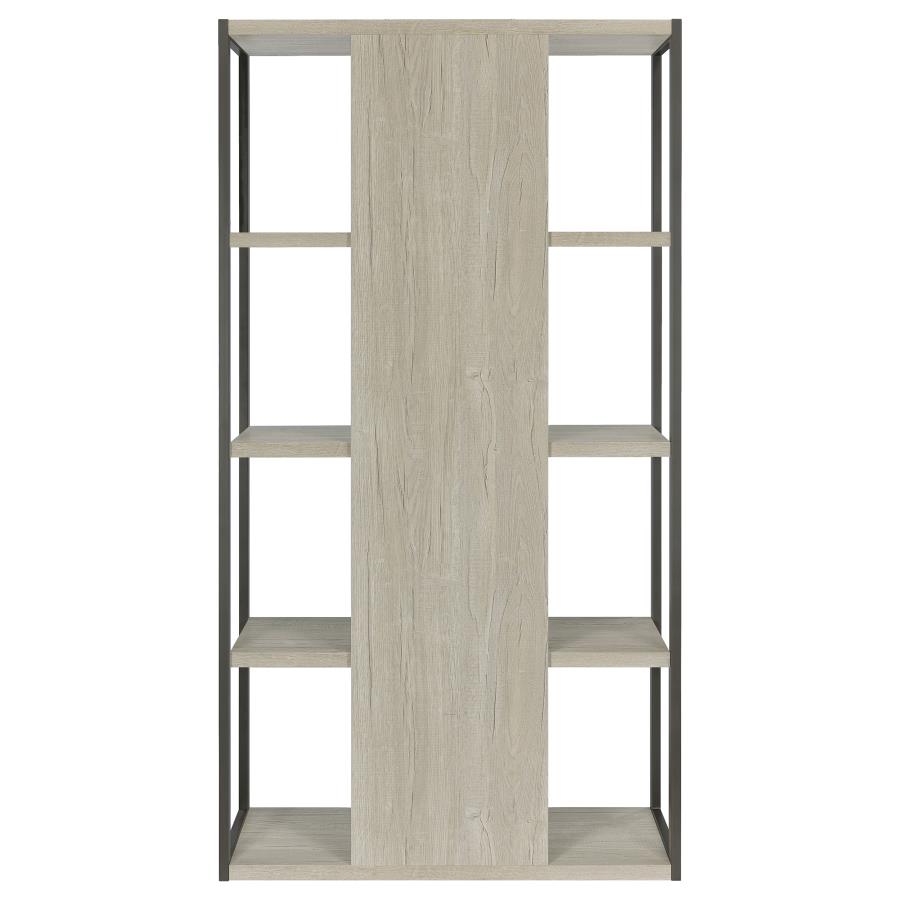 Loomis 72-inch 4-shelf Bookshelf Whitewashed Grey view 7