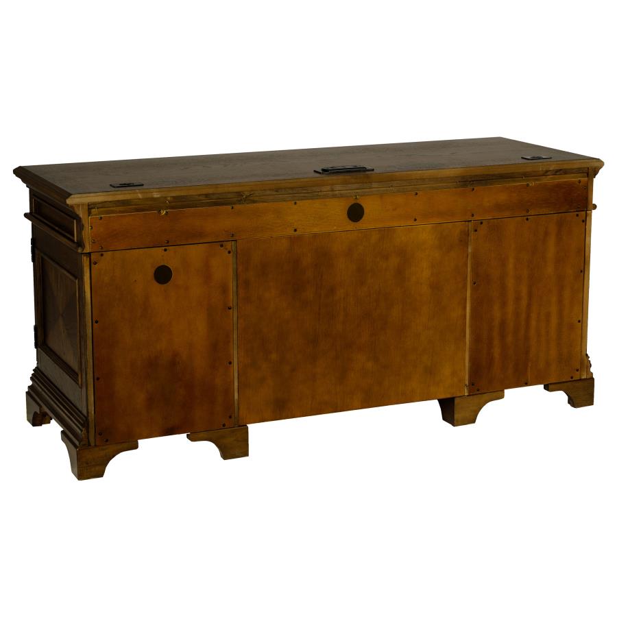 Hartshill 66-inch 5-drawer Credenza Office Desk Burnish Oak view 6
