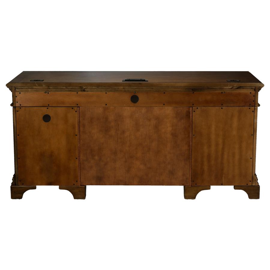 Hartshill 66-inch 5-drawer Credenza Office Desk Burnish Oak view 7