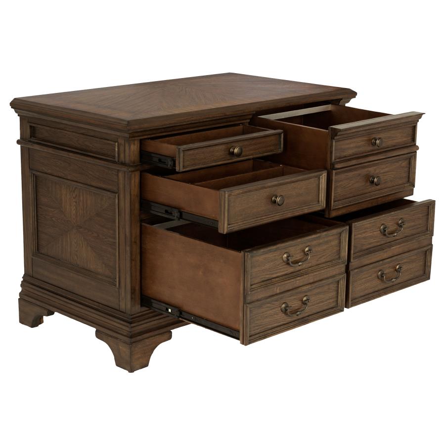 Hartshill 5-drawer Home Office File Cabinet Burnished Oak view 3