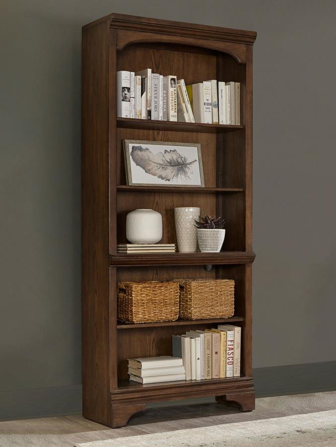 Hartshill 78-inch 5-shelf Bookcase Burnished Oak view 2
